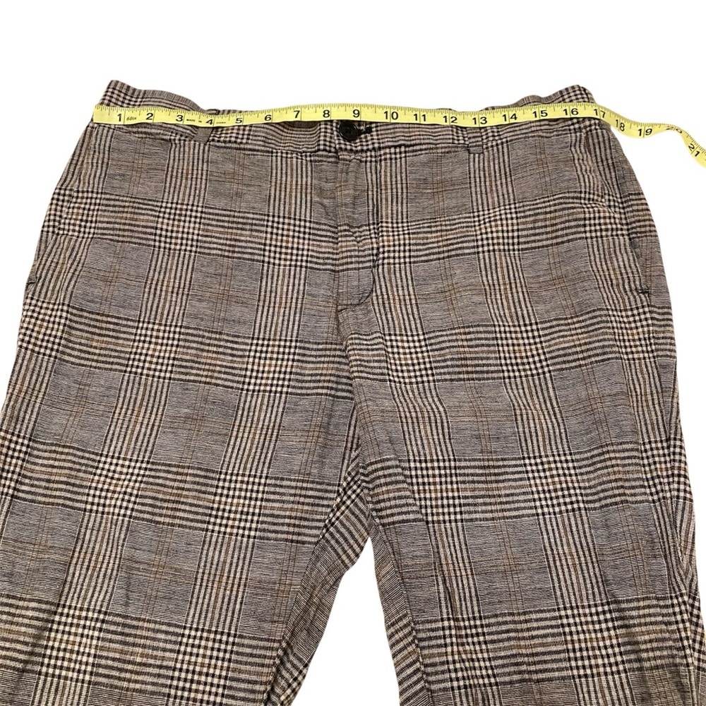 3/$20 H&M Linen Blend Skinny Fit Cropped Plaid Pants Autumn Business Women’s 34 - Picture 5 of 7